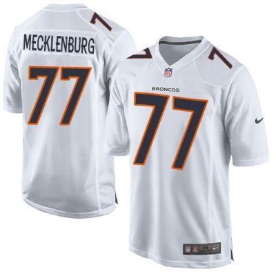 Nike Denver Broncos #77 Karl Mecklenburg White Stitched NFL Game Event Jersey