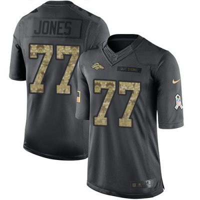 Nike Denver Broncos #77 Sam Jones Black Stitched NFL Limited 2016 Salute to Service Jersey