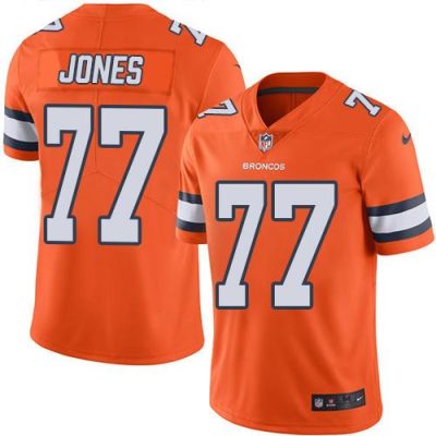 Nike Denver Broncos #77 Sam Jones Orange Stitched NFL Limited Rush Jersey