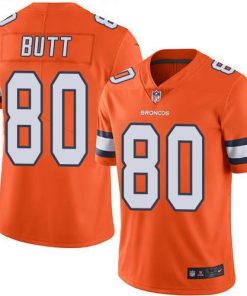 Nike Denver Broncos #80 Jake Butt Orange Stitched NFL Limited Rush Jersey