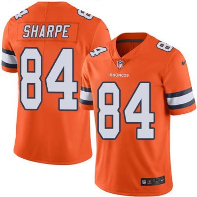 Nike Denver Broncos #84 Shannon Sharpe Orange Stitched NFL Limited Rush Jersey