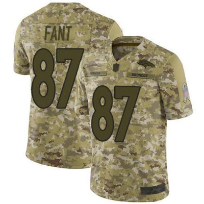 Nike Denver Broncos #87 Noah Fant Camo Stitched NFL Limited 2018 Salute To Service Jersey