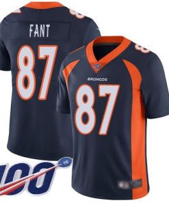 Nike Denver Broncos #87 Noah Fant Navy Blue Alternate Stitched NFL 100th Season Vapor Limited Jersey