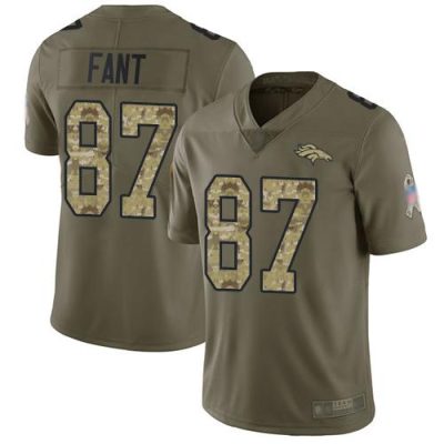 Nike Denver Broncos #87 Noah Fant Olive/Camo Stitched NFL Limited 2017 Salute To Service Jersey