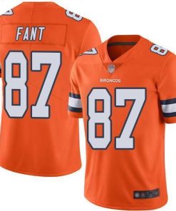 Nike Denver Broncos #87 Noah Fant Orange Stitched NFL Limited Rush Jersey