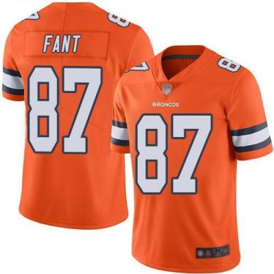 Nike Denver Broncos #87 Noah Fant Orange Stitched NFL Limited Rush Jersey
