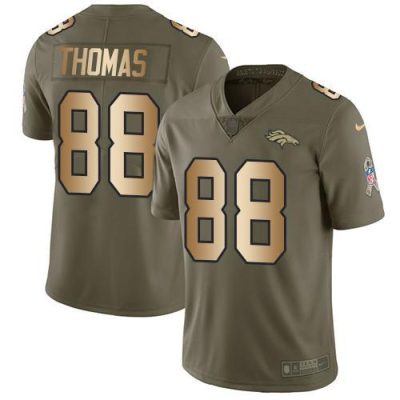 Nike Denver Broncos #88 Demaryius Thomas Olive/Gold Stitched NFL Limited 2017 Salute To Service Jersey