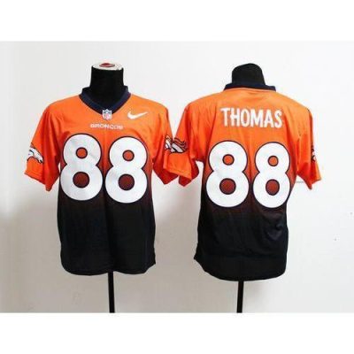 Nike Denver Broncos #88 Demaryius Thomas Orange/Navy Blue Stitched NFL Elite Fadeaway Fashion Jersey