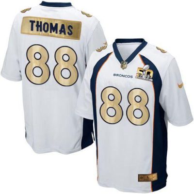 Nike Denver Broncos #88 Demaryius Thomas White Stitched NFL Game Super Bowl 50 Collection Jersey
