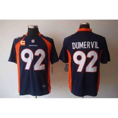 Nike Denver Broncos #92 Elvis Dumervil Navy Blue Alternate With C Patch Stitched NFL Game Jersey