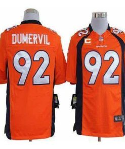 Nike Denver Broncos #92 Elvis Dumervil Orange Team Color With C Patch Stitched NFL Game Jersey
