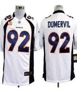 Nike Denver Broncos #92 Elvis Dumervil White With C Patch Stitched NFL Game Jersey