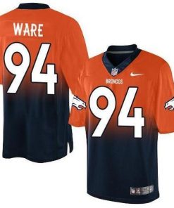 Nike Denver Broncos #94 DeMarcus Ware Orange/Navy Blue Stitched NFL Elite Fadeaway Fashion Jersey