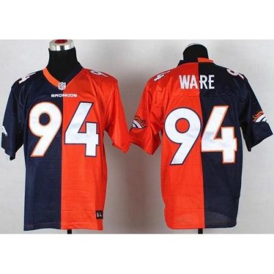Nike Denver Broncos #94 DeMarcus Ware Orange/Navy Blue Stitched NFL Elite Split Jersey