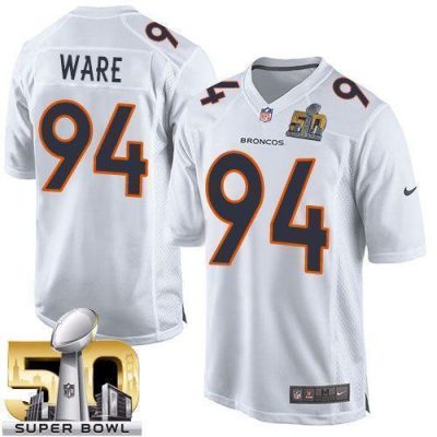 Nike Denver Broncos #94 DeMarcus Ware White Super Bowl 50 Stitched NFL Game Event Jersey