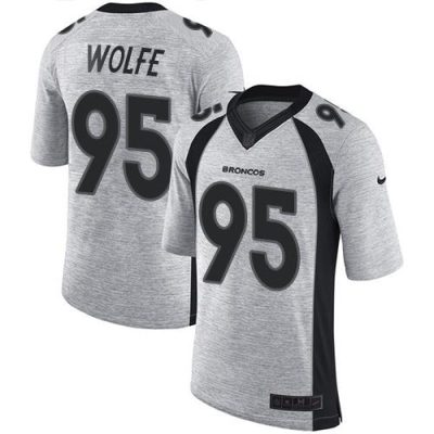 Nike Denver Broncos #95 Derek Wolfe Gray Stitched NFL Limited Gridiron Gray II Jersey
