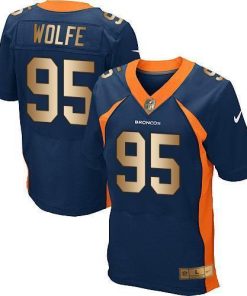 Nike Denver Broncos #95 Derek Wolfe Navy Blue Alternate Stitched NFL New Elite Gold Jersey
