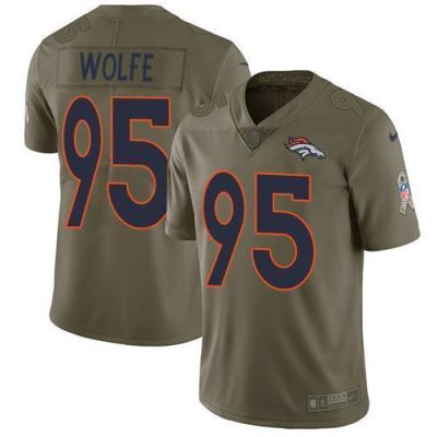 Nike Denver Broncos #95 Derek Wolfe Olive Stitched NFL Limited 2017 Salute to Service Jersey