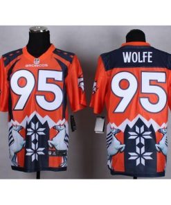 Nike Denver Broncos #95 Derek Wolfe Orange Stitched NFL Elite Noble Fashion Jersey