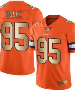 Nike Denver Broncos #95 Derek Wolfe Orange Stitched NFL Limited Gold Rush Jersey