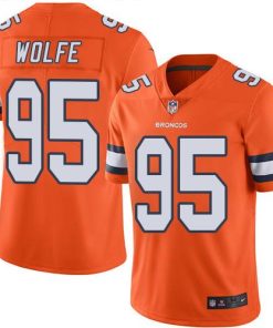 Nike Denver Broncos #95 Derek Wolfe Orange Stitched NFL Limited Rush Jersey
