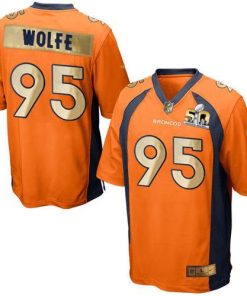 Nike Denver Broncos #95 Derek Wolfe Orange Team Color Stitched NFL Game Super Bowl 50 Collection Jersey