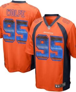 Nike Denver Broncos #95 Derek Wolfe Orange Team Color Stitched NFL Limited Strobe Jersey