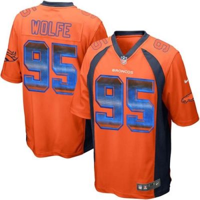 Nike Denver Broncos #95 Derek Wolfe Orange Team Color Stitched NFL Limited Strobe Jersey