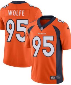 Nike Denver Broncos #95 Derek Wolfe Orange Team Color Stitched NFL Vapor Untouchable Limited Jersey