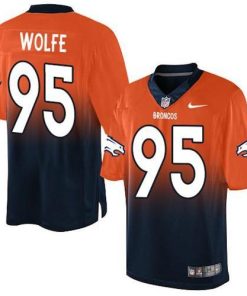 Nike Denver Broncos #95 Derek Wolfe Orange/Navy Blue Stitched NFL Elite Fadeaway Fashion Jersey