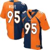 Nike Denver Broncos #95 Derek Wolfe Orange/Navy Blue Stitched NFL Elite Split Jersey