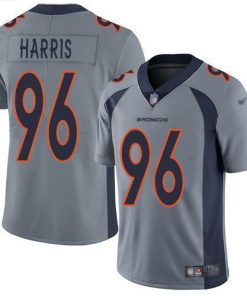 Nike Denver Broncos #96 Shelby Harris Gray Stitched NFL Limited Inverted Legend Jersey