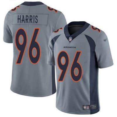 Nike Denver Broncos #96 Shelby Harris Gray Stitched NFL Limited Inverted Legend Jersey
