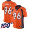 Nike Denver Broncos #96 Shelby Harris Orange Team Color Stitched NFL 100th Season Vapor Untouchable Limited Jersey