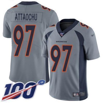 Nike Denver Broncos #97 Jeremiah Attaochu Gray Stitched NFL Limited Inverted Legend 100th Season Jersey
