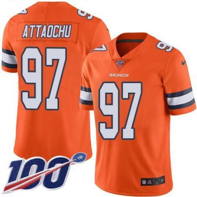 Nike Denver Broncos #97 Jeremiah Attaochu Orange Stitched NFL Limited Rush 100th Season Jersey