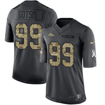Nike Denver Broncos #99 Adam Gotsis Black Stitched NFL Limited 2016 Salute to Service Jersey