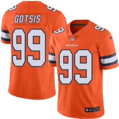 Nike Denver Broncos #99 Adam Gotsis Orange Stitched NFL Limited Rush Jersey