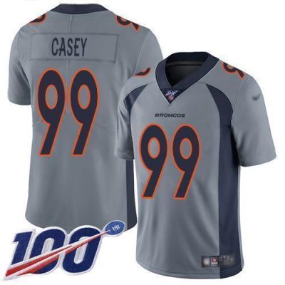 Nike Denver Broncos #99 Jurrell Casey Gray Stitched NFL Limited Inverted Legend 100th Season Jersey
