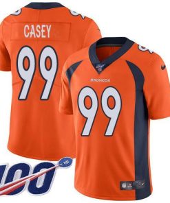 Nike Denver Broncos #99 Jurrell Casey Orange Team Color Stitched NFL 100th Season Vapor Untouchable Limited Jersey