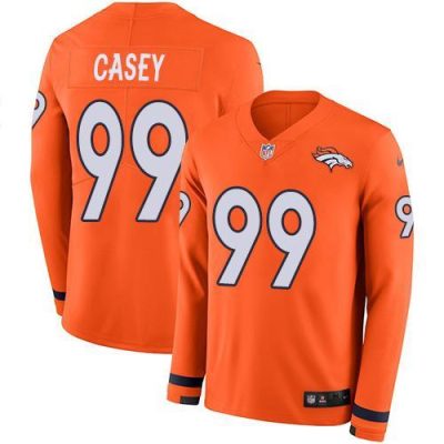 Nike Denver Broncos #99 Jurrell Casey Orange Team Color Stitched NFL Limited Therma Long Sleeve Jersey