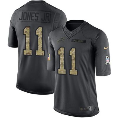 Nike Detroit Lions #11 Marvin Jones Jr Black Stitched NFL Limited 2016 Salute To Service Jersey