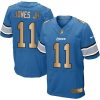 Nike Detroit Lions #11 Marvin Jones Jr Blue Team Color Stitched NFL Elite Gold Jersey