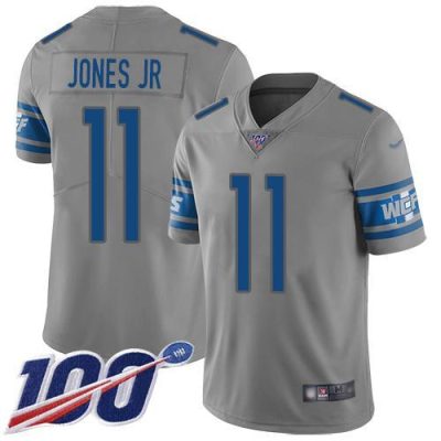 Nike Detroit Lions #11 Marvin Jones Jr Gray Stitched NFL Limited Inverted Legend 100th Season Jersey