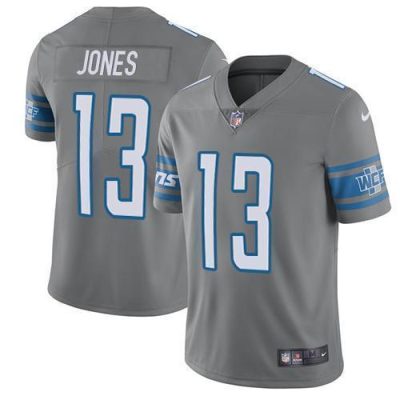 Nike Detroit Lions #13 T.J. Jones Gray Stitched NFL Limited Rush Jersey