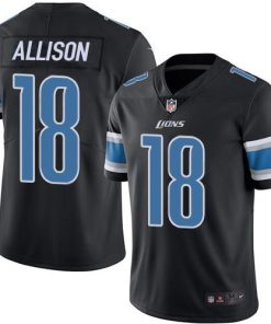 Nike Detroit Lions #18 Geronimo Allison Black Stitched NFL Limited Rush Jersey