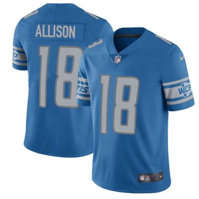 Nike Detroit Lions #18 Geronimo Allison Blue Team Color Stitched NFL Vapor Untouchable Limited Jersey