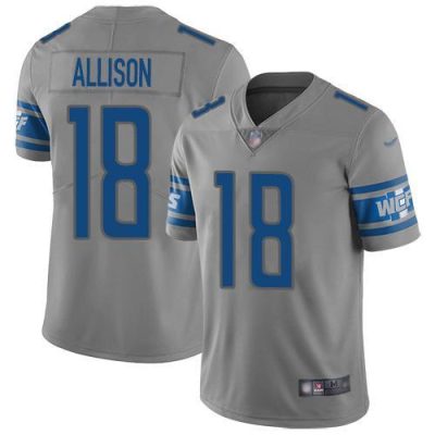 Nike Detroit Lions #18 Geronimo Allison Gray Stitched NFL Limited Inverted Legend Jersey
