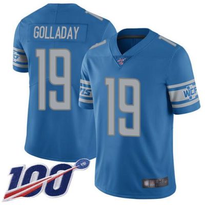 Nike Detroit Lions #19 Kenny Golladay Blue Team Color Stitched NFL 100th Season Vapor Limited Jersey