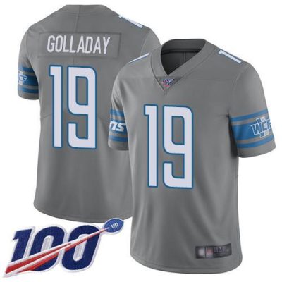 Nike Detroit Lions #19 Kenny Golladay Gray Stitched NFL Limited Rush 100th Season Jersey